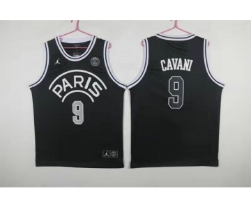Paris Saint-Germain #9 Cavani Black Jordan Fashion Jersey