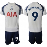 Men's Tottenham Hotspur #9 Richarlison 2025-26 White Home Soccer Jersey Suit