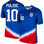 Men American Team 10 Christian Pulisic 2024 25 Royal Away Soccer Jersey Suit