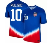Men American Team 10 Christian Pulisic 2024 25 Royal Away Soccer Jersey Suit