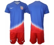 Men American Team Custom 2024 25 Royal Away Soccer Jersey Suit