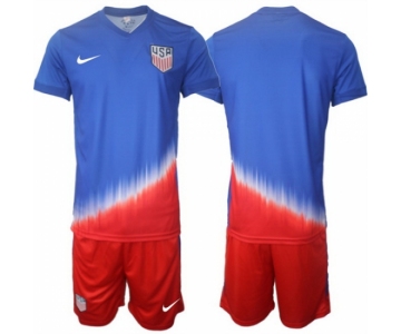 Men American Team Custom 2024 25 Royal Away Soccer Jersey Suit