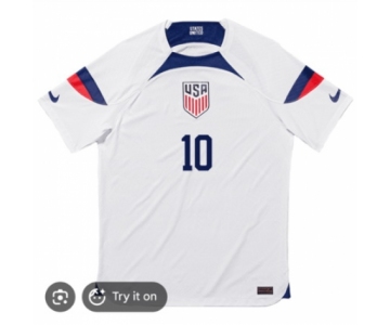 Men USA #10 White Soccer Jersey Christian Pulisic
