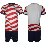 Men's United States Blank White Red 2026 Home Soccer Jersey Suit Men's United States Blank White Red 2026 Home Soccer Jersey Suit