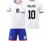 Youth American Team 10 Christian Pulisic 2024 25 Home Soccer Jersey Suit