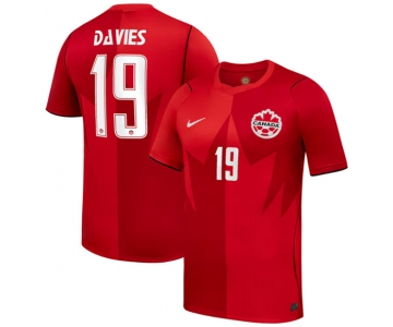 Men's Canada #19 Alphonso Davies 2026 Red Home Soccer Jersey