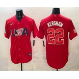 Men's USA #22 Clayton Kershaw Red 2026 World Baseball Classic Cool Base Jersey Men's USA #22 Clayton Kershaw Red 2026 World Baseball Classic Cool Base Jersey