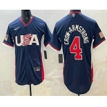 Men's USA #4 Pete Crow-Armstrong Navy 2026 World Baseball Classic Cool Base Jersey Men's USA #4 Pete Crow-Armstrong Navy 2026 World Baseball Classic Cool Base Jersey