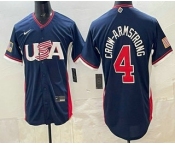 Men's USA #4 Pete Crow-Armstrong Navy 2026 World Baseball Classic Cool Base Jersey