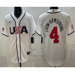Men's USA #4 Pete Crow-Armstrong White 2026 World Baseball Classic Cool Base Jersey Men's USA #4 Pete Crow-Armstrong White 2026 World Baseball Classic Cool Base Jersey