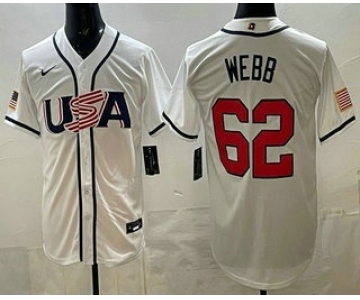 Men's USA #62 Logan Webb White 2026 World Baseball Classic Cool Base Jersey