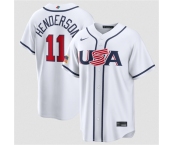 Men's USA Baseball #11 Gunnar Henderson White 2026 World Baseball Classic Home Stadium Stitched Jersey Men's USA Baseball #11 Gunnar Henderson White 2026 World Baseball Classic Home Stadium Stitched Jersey