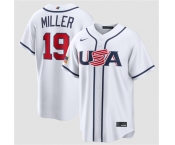 Men's USA Baseball #19 Mason Miller White 2026 World Baseball Classic Home Stadium Stitched Jersey Men's USA Baseball #19 Mason Miller White 2026 World Baseball Classic Home Stadium Stitched Jersey