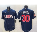 Men's USA Baseball #30 Paul Skenes Navy World Baseball Classic Stitched Jersey