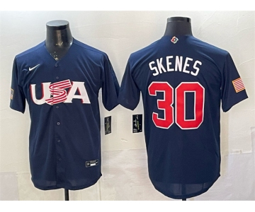 Men's USA Baseball #30 Paul Skenes Navy World Baseball Classic Stitched Jersey