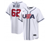 Men's USA Baseball #62 Logan Webb White 2026 World Baseball Classic Home Stadium Stitched Jersey Men's USA Baseball #62 Logan Webb White 2026 World Baseball Classic Home Stadium Stitched Jersey