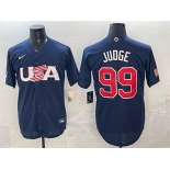 Men's USA Baseball #99 Aaron Judge 2023 Navy World Baseball Classic Stitched Jersey