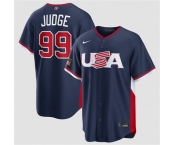 Men's USA Baseball #99 Aaron Judge Navy 2026 World Baseball Classic Road Stadium Stitched Jersey Men's USA Baseball #99 Aaron Judge Navy 2026 World Baseball Classic Road Stadium Stitched Jersey