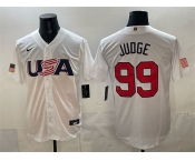 Men's USA Baseball #99 Aaron Judge White World Baseball Classic Stitched Jersey Men's USA Baseball #99 Aaron Judge White World Baseball Classic Stitched Jersey