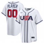 Men's USA Baseball ACTIVE PLAYER Custom White 2026 World Baseball Classic Home Stadium Stitched Jersey