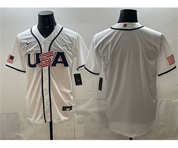 Men's USA Baseball Blank White 2026 World Baseball Classic Home Stadium Stitched Jersey