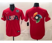 Men's USA Baseball Team Big Logo Red 2026 World Baseball Classic United States 250th Anniversary Patch Stadium Stitched Jersey Men's USA Baseball Team Big Logo Red 2026 World Baseball Classic United States 250th Anniversary Patch Stadium Stitched Jersey