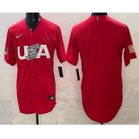 Men's USA Blank Red 2026 World Baseball Classic Cool Base Jersey Men's USA Blank Red 2026 World Baseball Classic Cool Base Jersey