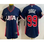 Women's USA #99 Aaron Judge Navy 2026 World Baseball Classic Cool Base Jersey