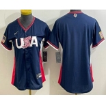 Women's USA Blank Navy 2026 World Baseball Classic Cool Base Jersey