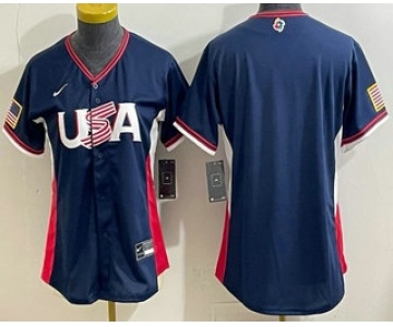 Women's USA Blank Navy 2026 World Baseball Classic Cool Base Jersey