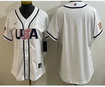 Women's USA Blank White 2026 World Baseball Classic Cool Base Jersey