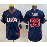 Youth USA #99 Aaron Judge Navy 2026 World Baseball Classic Cool Base Jersey