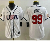 Youth USA #99 Aaron Judge White 2026 World Baseball Classic Cool Base Jersey