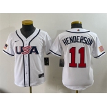 Youth USA Baseball #11 Gunnar Henderson White 2026 World Baseball Classic Home Stadium Stitched Baseball Jersey Youth USA Baseball #11 Gunnar Henderson White 2026 World Baseball Classic Home Stadium Stitched Baseball Jersey