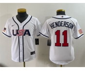 Youth USA Baseball #11 Gunnar Henderson White 2026 World Baseball Classic Home Stadium Stitched Baseball Jersey Youth USA Baseball #11 Gunnar Henderson White 2026 World Baseball Classic Home Stadium Stitched Baseball Jersey