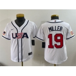 Youth USA Baseball #19 Mason Miller White 2026 World Baseball Classic Home Stadium Stitched Baseball Jersey Youth USA Baseball #19 Mason Miller White 2026 World Baseball Classic Home Stadium Stitched Baseball Jersey