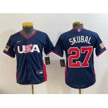 Youth USA Baseball #27 Tarik Skubal Navy 2026 World Baseball Classic Stadium Stitched Baseball Jersey