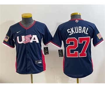 Youth USA Baseball #27 Tarik Skubal Navy 2026 World Baseball Classic Stadium Stitched Baseball Jersey