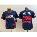 Youth USA Baseball #29 Cal Raleigh Navy 2026 World Baseball Classic Stadium Stitched Baseball Jersey Youth USA Baseball #29 Cal Raleigh Navy 2026 World Baseball Classic Stadium Stitched Baseball Jersey