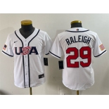Youth USA Baseball #29 Cal Raleigh White 2026 World Baseball Classic Home Stadium Stitched Baseball Jersey Youth USA Baseball #29 Cal Raleigh White 2026 World Baseball Classic Home Stadium Stitched Baseball Jersey