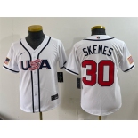 Youth USA Baseball #30 Paul Skenes White 2026 World Baseball Classic Home Stadium Stitched Baseball Jersey Youth USA Baseball #30 Paul Skenes White 2026 World Baseball Classic Home Stadium Stitched Baseball Jersey