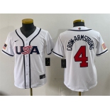 Youth USA Baseball #4 Pete Crow-Armstrong White 2026 World Baseball Classic Home Stadium Stitched Baseball Jersey Youth USA Baseball #4 Pete Crow-Armstrong White 2026 World Baseball Classic Home Stadium Stitched Baseball Jersey