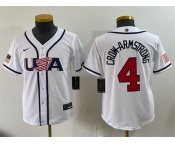 Youth USA Baseball #4 Pete Crow-Armstrong White 2026 World Baseball Classic Home Stadium Stitched Baseball Jersey Youth USA Baseball #4 Pete Crow-Armstrong White 2026 World Baseball Classic Home Stadium Stitched Baseball Jersey