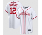 Men's Canada Baseball #12 Josh Naylor White 2026 World Baseball Classic Home Stadium Stitched Jersey Men's Canada Baseball #12 Josh Naylor White 2026 World Baseball Classic Home Stadium Stitched Jersey