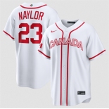 Men's Canada Baseball #23 Bo Naylor White 2026 World Baseball Classic Home Stadium Stitched Jersey Men's Canada Baseball #23 Bo Naylor White 2026 World Baseball Classic Home Stadium Stitched Jersey