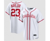 Men's Canada Baseball #23 Bo Naylor White 2026 World Baseball Classic Home Stadium Stitched Jersey Men's Canada Baseball #23 Bo Naylor White 2026 World Baseball Classic Home Stadium Stitched Jersey