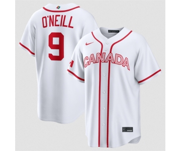 Men's Canada Baseball #9 Tyler O'Neill White 2026 World Baseball Classic Home Stadium Stitched Jersey