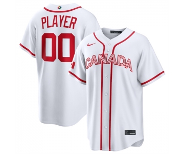Men's Canada Baseball Active Player Custom White 2026 World Baseball Classic Home Stadium Stitched Jersey