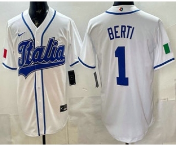 Men's Italy #1 Jonathon Berti White 2026 World Baseball Classic Cool Base Jersey