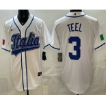 Men's Italy #3 Kyle Teel White 2026 World Baseball Classic Cool Base Jersey